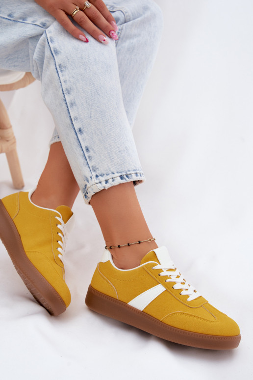 Women's Sneakers Yellow Imitation Suede Calira