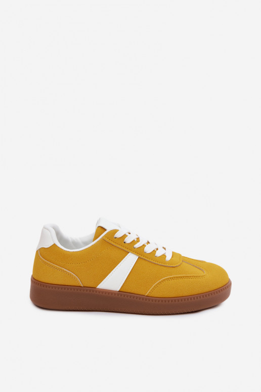 Sneakers with faux suede imitation yellow Calira