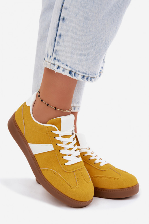 Women's Sneakers Yellow Imitation Suede Calira