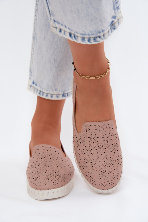 Pink perforated slip-on shoes Salty