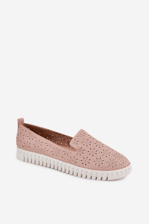 Pink perforated slip-on shoes Salty