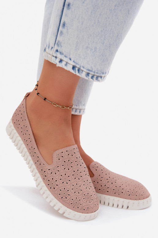 Women's Openwork Slip-On Shoes Dusty Pink Salty