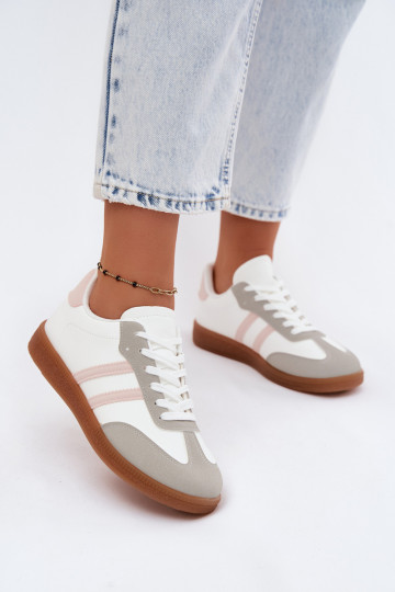 Women's Bicolor Pink and White Sneakers Seabell 2