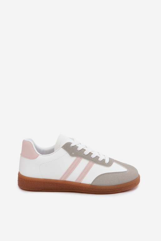Białe-różowe sneakersy Seabell
