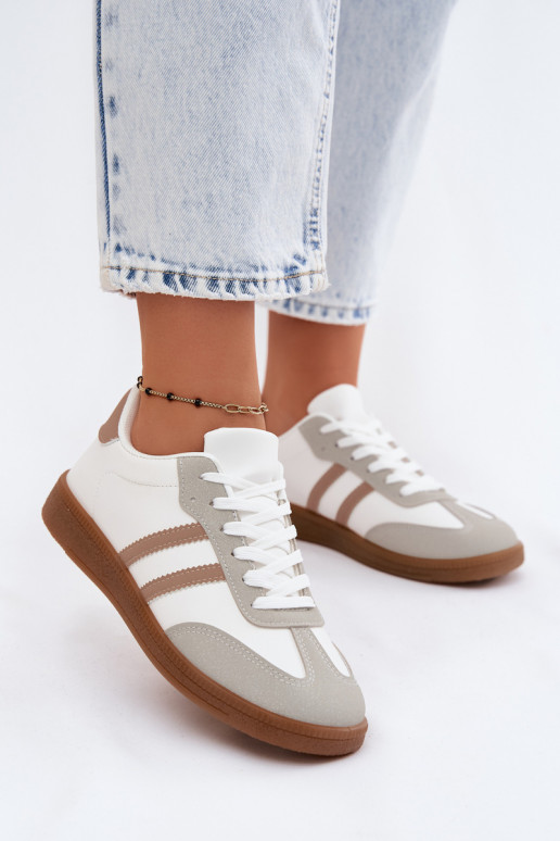 Women's White-Beige Sneakers Seabell