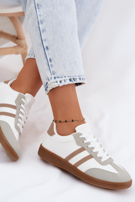 Women's White-Beige Sneakers Seabell