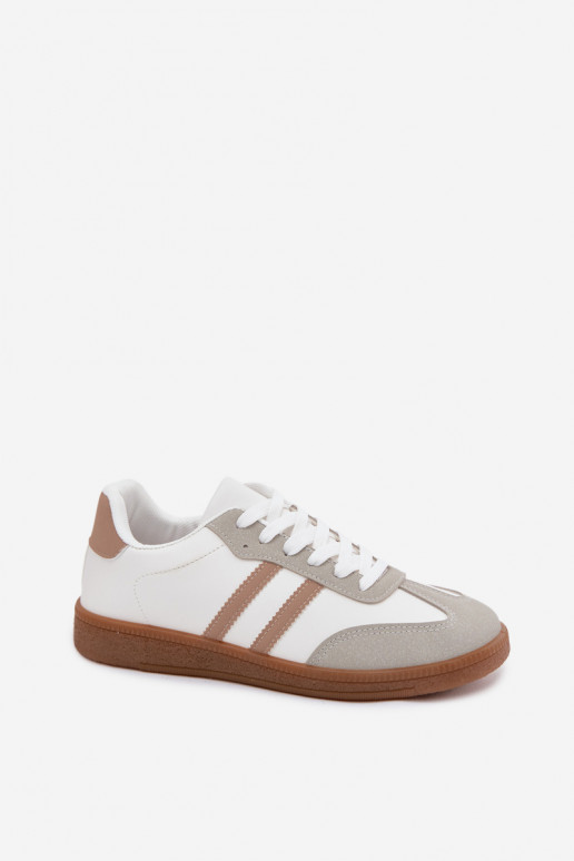 Białe-beżowe sneakersy Seabell