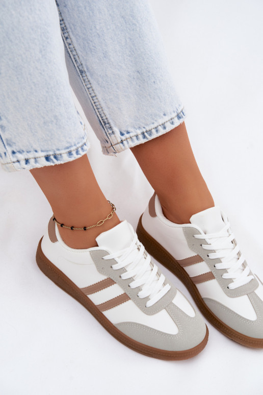Białe-beżowe sneakersy Seabell