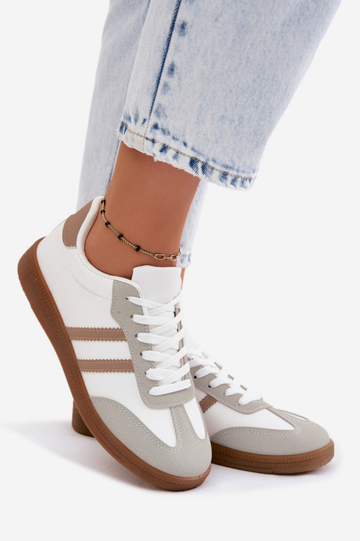 Women's White-Beige Sneakers Seabell