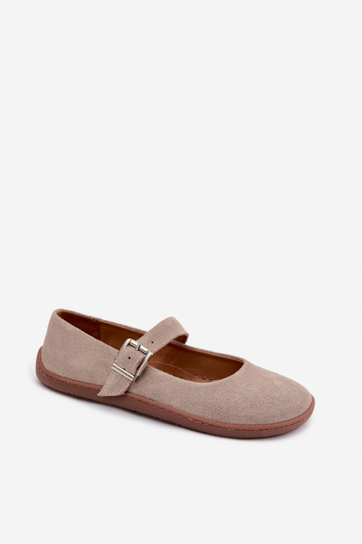 Barefoot Flats from Natural Suede Zazoo 316 Cappuccino