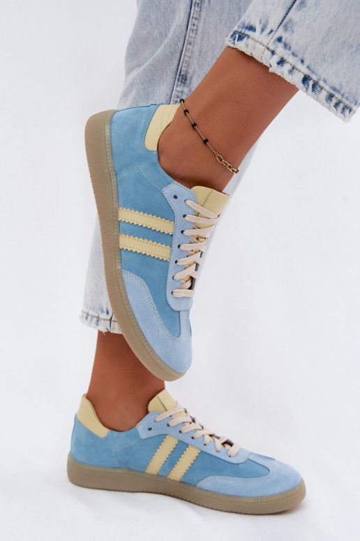 Jasnoniebieskie zamszowe sneakersy Zazoo N1068