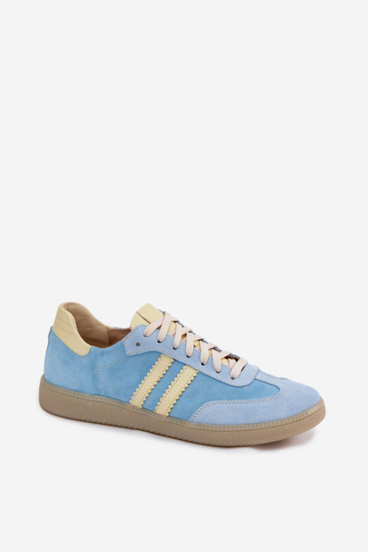 Jasnoniebieskie zamszowe sneakersy Zazoo N1068