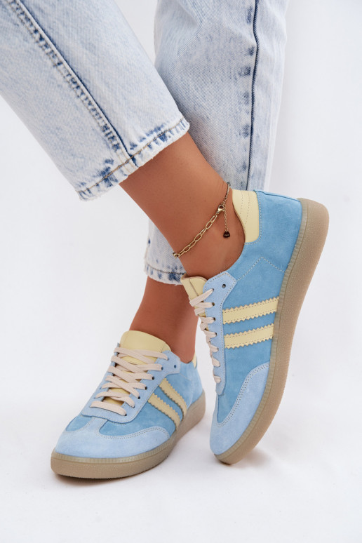 Zazoo N1068 Suede Low Women's Sneakers Blue