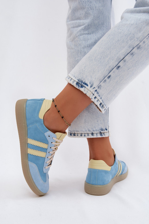 Jasnoniebieskie zamszowe sneakersy Zazoo N1068