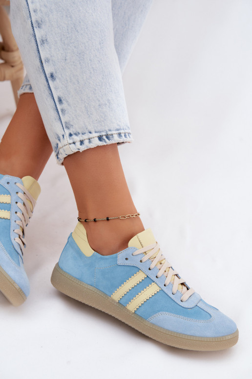 Zazoo N1068 Suede Low Women's Sneakers Blue
