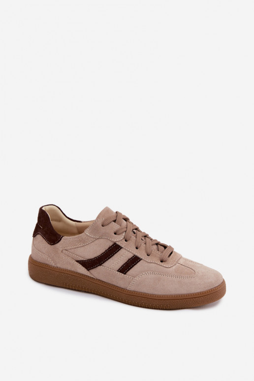 Beżowe zamszowe sneakersy Zazoo N1176S2