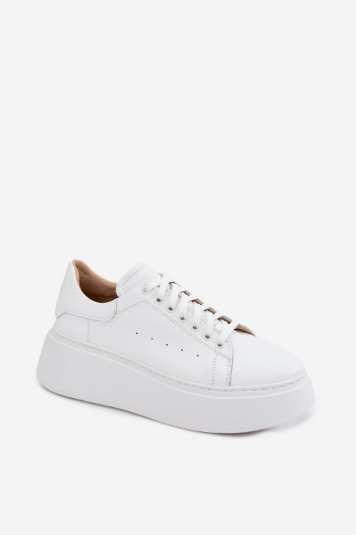 Women's Leather Sneakers Platform Zazoo N408S2 White