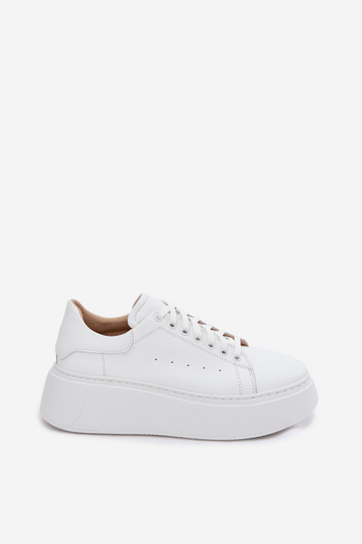 Women's Leather Sneakers Platform Zazoo N408S2 White