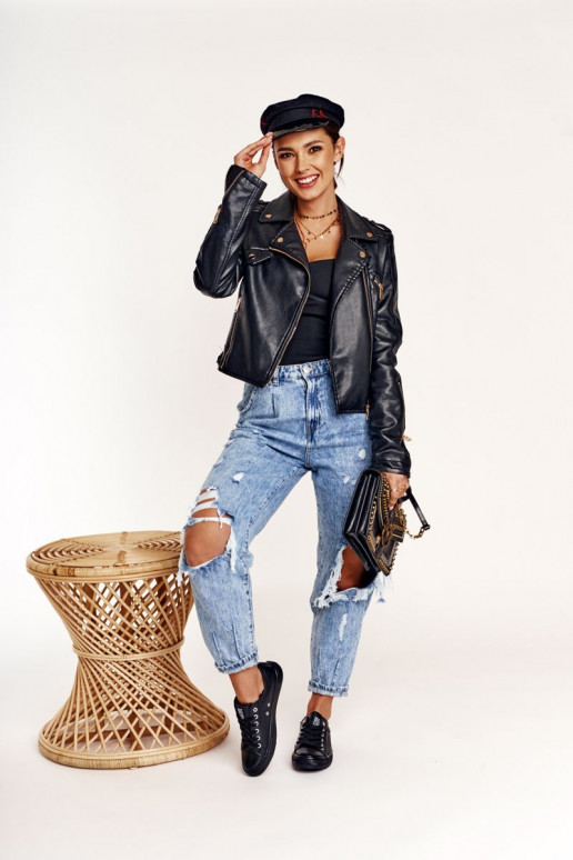 Damskie Skórzane Trampki Big Star Czarne V274871