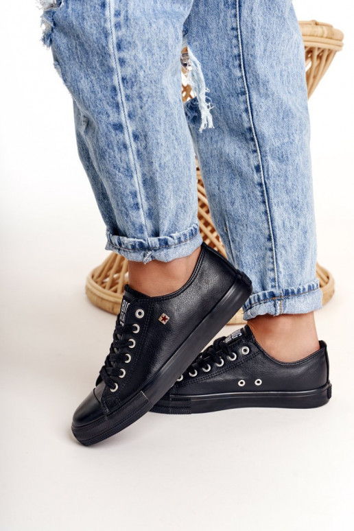 Women's Leather Sneakers Big Star Black V274871