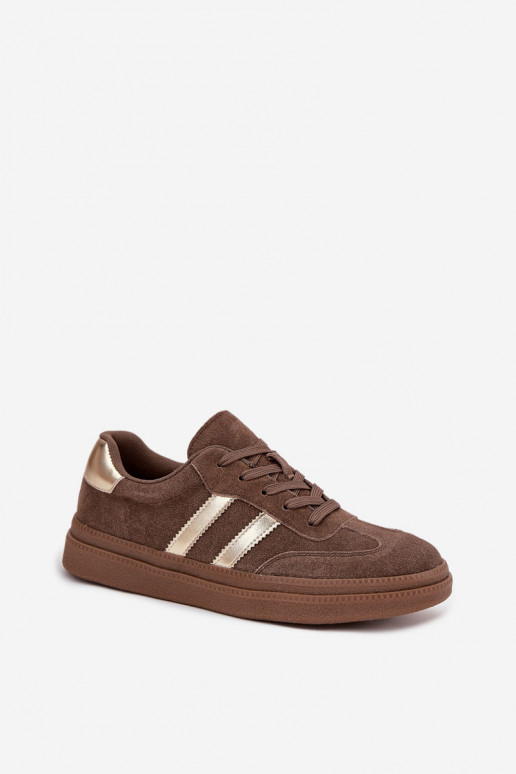 Męskie brązowe zamszowe sneakersy na platformie Sylviona