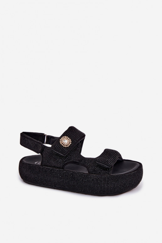 Embellished Women's Platform Sandals GOE TT2N4102 Black