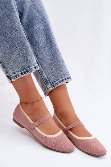 Ballet flats with mesh material pink Zelisa