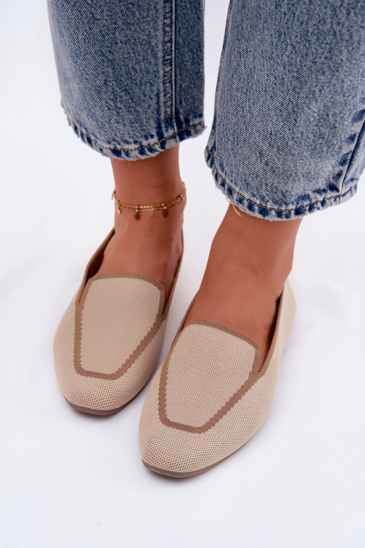 Women's Fabric Flat Beige Moccasins Selisa