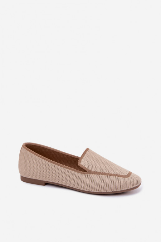 Women's Fabric Flat Beige Moccasins Selisa