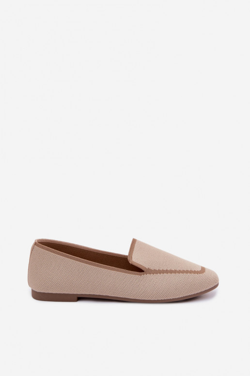 Women's Fabric Flat Beige Moccasins Selisa