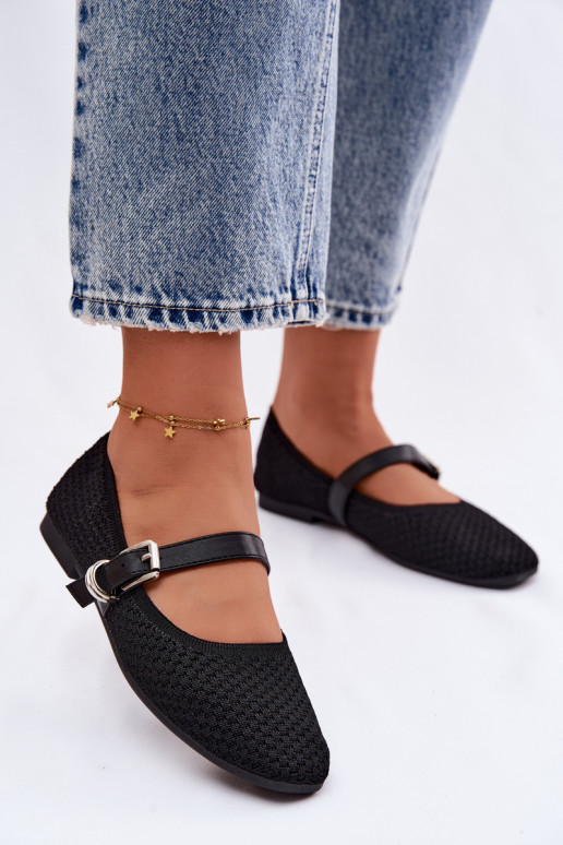 Fabric Ballerinas With Strap And Buckle Jelisa