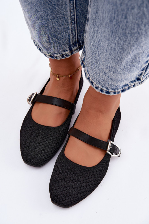 Fabric Ballerinas With Strap And Buckle Jelisa