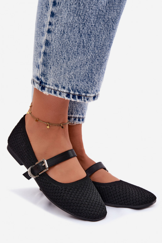 Fabric Ballerinas With Strap And Buckle Jelisa