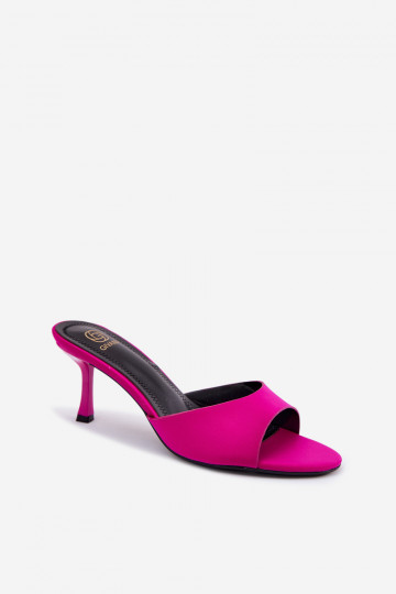 Women's Fuchsia Fabric High Heel Slides Selmira 2