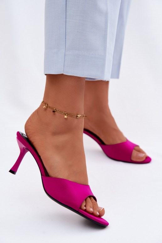 Women's slippers with thin heels pink Selmira