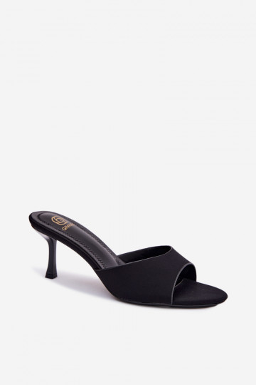Women's slippers with thin heels black Selmira 2