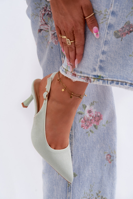 Women's High Heel Sandals With Trim Mint Relmira