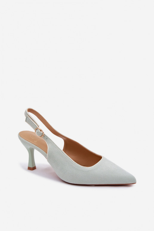 Women's sandals with thin heels in mint color Relmira