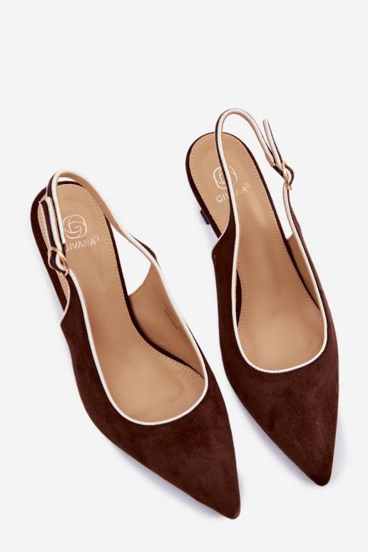 Women's High Heel Sandals With Trim Chocolate Relmira