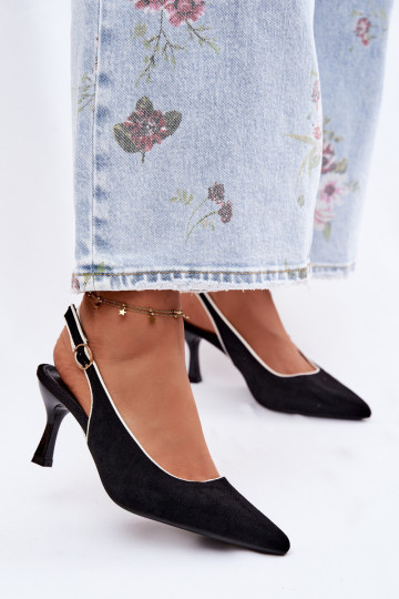 Women's sandals with thin heels in black color Relmira 2