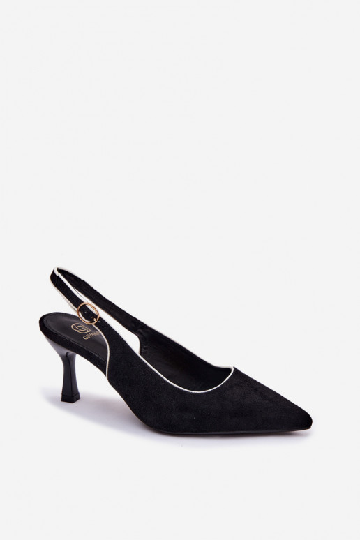 Women's sandals with thin heels in black color Relmira