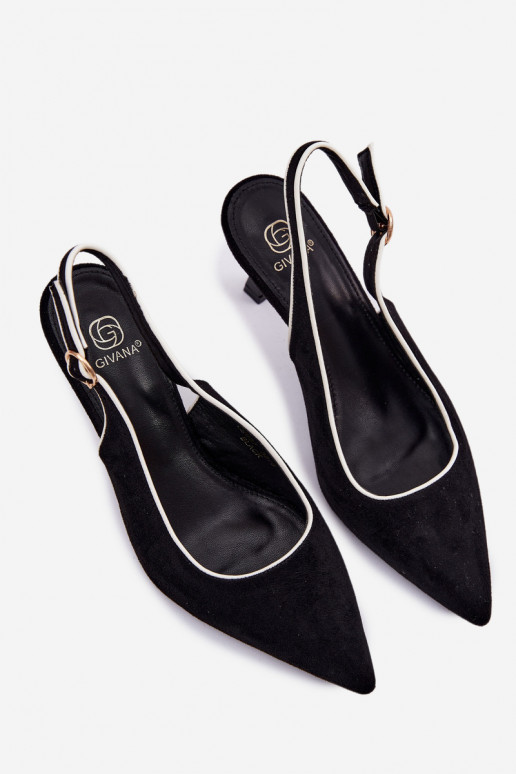 Women's sandals with thin heels in black color Relmira