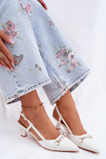 Women's High-Heeled Sandals With Pointed Toes White Felessa