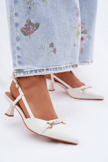Women's High-Heeled Sandals With Pointed Toes White Felessa 2