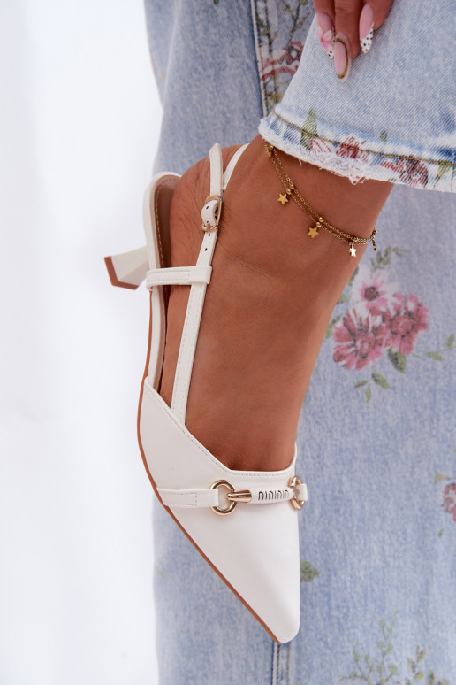 Women's High-Heeled Sandals With Pointed Toes White Felessa