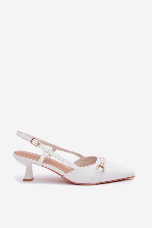 Women's sandals with pointed heels in white color Felessa