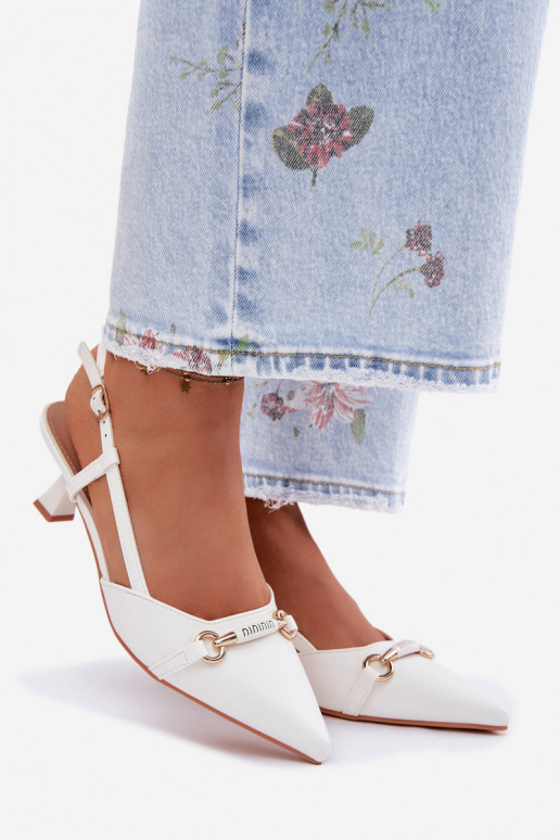 Women's sandals with pointed heels in white color Felessa