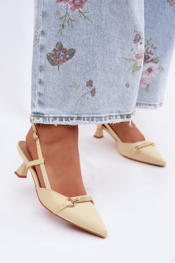 Women's High Heel Sandals With Pointed Toes Yellow Felessa