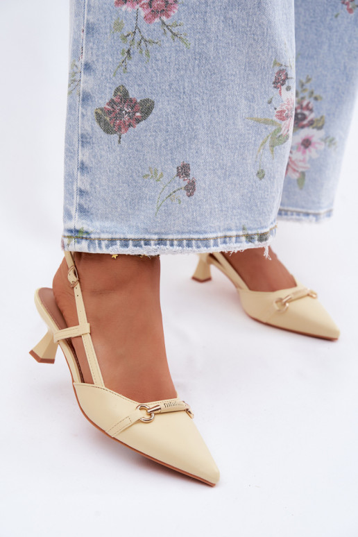 Women's High Heel Sandals With Pointed Toes Yellow Felessa