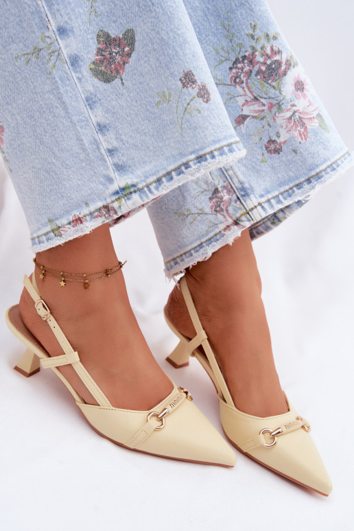 Women's High Heel Sandals With Pointed Toes Yellow Felessa